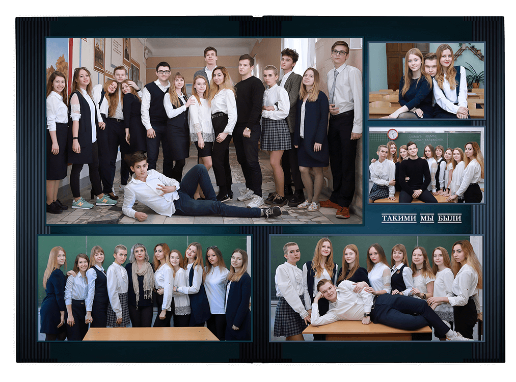 Выпускной альбом для старшеклассников. Постраничная фотокнига "Изумрудный".  Альбом для выпускников 9-11-х классов.
