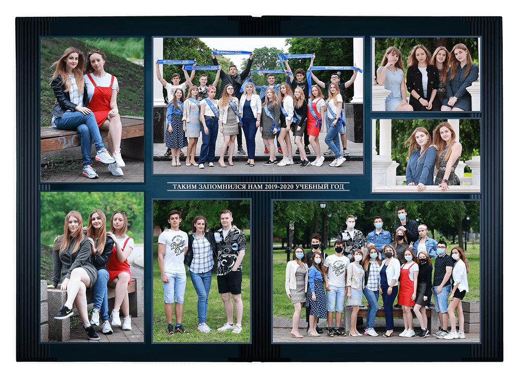 Выпускной альбом для старшеклассников. Постраничная фотокнига "Изумрудный".  Альбом для выпускников 9-11-х классов.