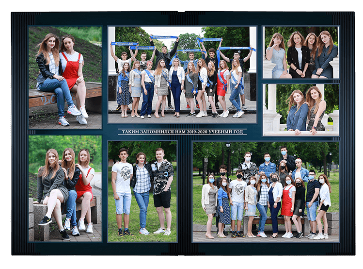 Выпускной альбом для старшеклассников. Постраничная фотокнига "Изумрудный".  Альбом для выпускников 9-11-х классов.