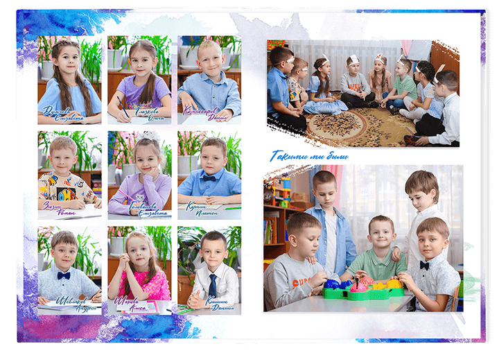 Выпускной альбом для выпускников детских садов . Альбом -  фотокнига "Акварель". Фотоальбом  для первоклассников. Альбом для выпускников.